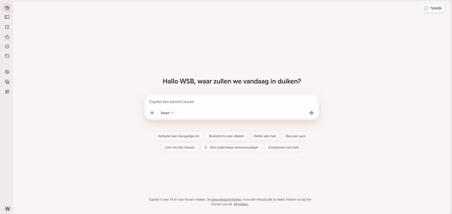 Print screen van Microsoft 365 Copilot Chat